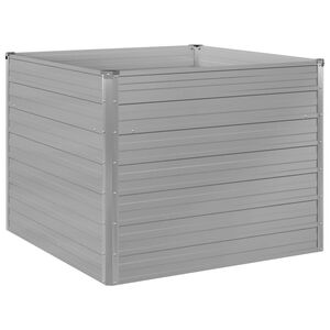 vidaXL حوض حديقة مرتفع 100&times;100&times;77 سم فولاذ مجلفن رمادي