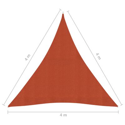 vidaXL مظلة شراعية 160 جم/م² قرميدي 4×4×4 م HDPE
