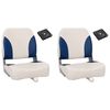 vidaXL 4 Piece Foldable Boat Seat Set with Blue-white Pillow - Untranslated