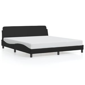 vidaXL إطار سرير "دوفر" أسود 180&times;200 سم من الجلد الصناعي
