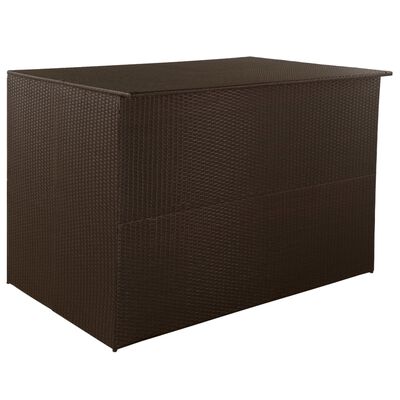 vidaXL صندوق تخزين للحديقة بني 150×100×100 سم بولي روطان