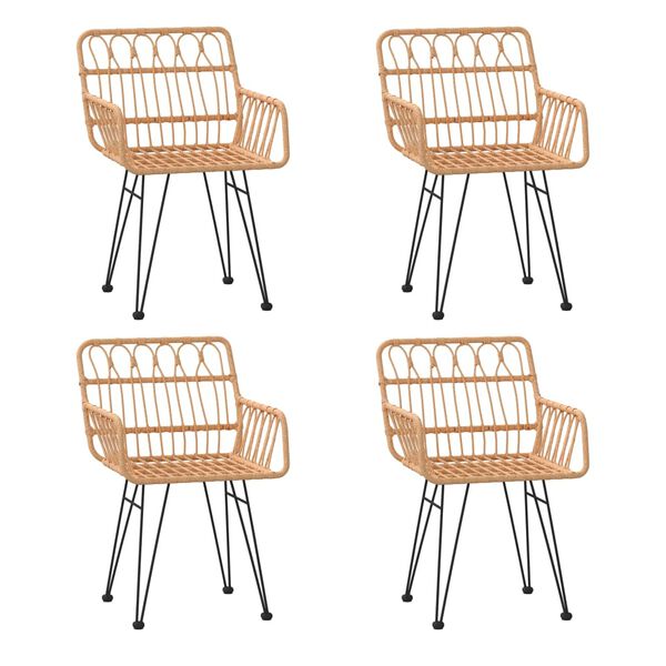 vidaXL طقم سفرة حديقة 5 قطع بولي روطان