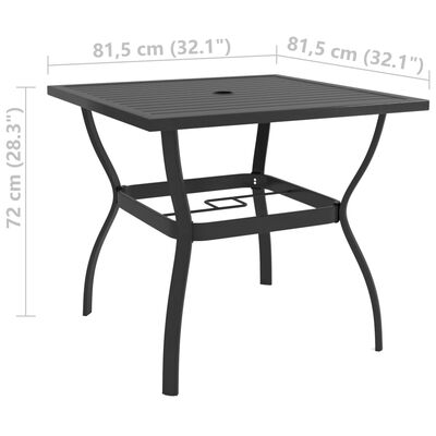 vidaXL طاولة حديقة أنثراسيت 81.5×81.5×72 سم فولاذ