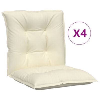 vidaXL وسائد كرسي حديقة 4 ق كريمي 100×50×7 سم