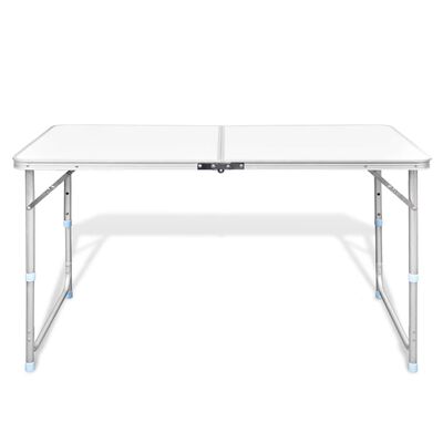 Foldable Camping Table Height Adjustable Aluminium 120 x 60 cm