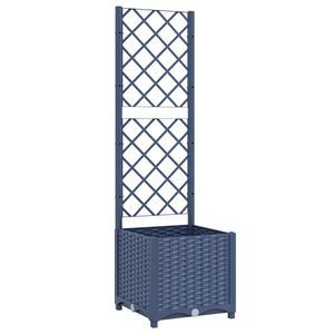 vidaXL حوض حديقة مع تعريشة أزرق رمادي 40&times;40&times;136 سم PP
