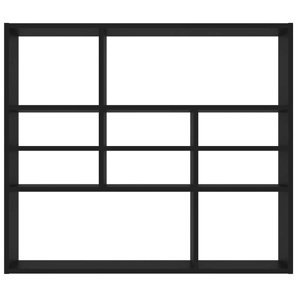 vidaXL رف جداري أسود 90&times;16&times;78 سم خشب صناعي