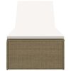 310147 vidaXL Sunlounger Poly Rattan Brown and Cream White