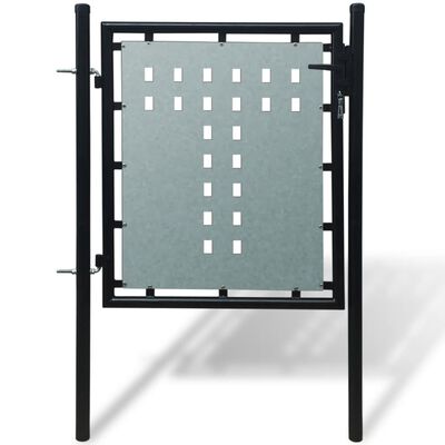 vidaXL بوابة سياج مفردة أسود 100×150 سم
