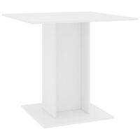 vidaXL طاولة طعام أبيض 80×80×75 سم خشب مضغوط