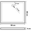 vidaXL قاعدة دش ABS مستطيلة لون أبيض 80×90 سم