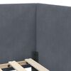 vidaXL إطار سرير ركني مع اللوح الأمامي رمادي داكن 90 سم ×200 سم قماش