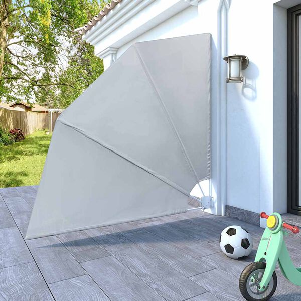 vidaXL مظلة شرفة جانبية قابلة للطي رمادي 210&times;210 سم