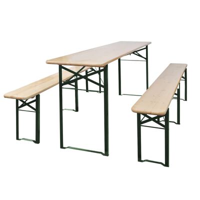 vidaXL طاولة نزهة قابلة للطي مع مقعدين 220 سم خشب التنوب