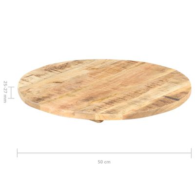 vidaXL سطح طاولة دائري خشب مانجو صلب دائري 25-27 مم 50 سم