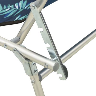 vidaXL سرير تشمس قابل للطي مع مظلة فولاذ طبعة أوراق