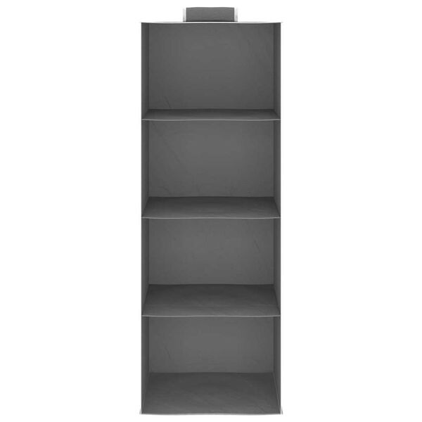 vidaXL منظم خزانة معلق 2 ق مع 4 أرفف قماش