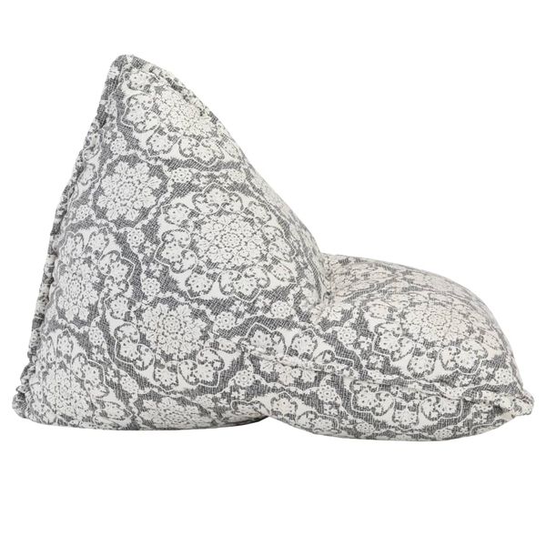 vidaXL كنبة بين باج رمادي فاتح قماش مرقع