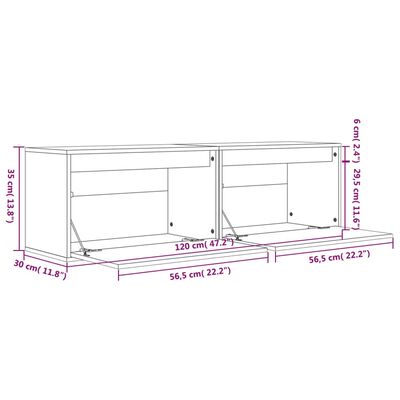 vidaXL خزانات حائط 2ق لون أبيض 35x30x60 سم خشب صنوبر صلب