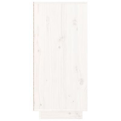 vidaXL خزانة جانبية لون أبيض 75x34x110 سم خشب صنوبر صلب