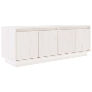 vidaXL خزانة تلفزيون لون أبيض 40x34x110 سم خشب صنوبر صلب