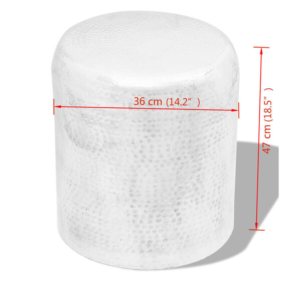 vidaXL كرسي/طاولة جانبية ألومنيوم مطروق فضي