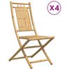 vidaXL كراسي حديقة قابلة للطي 4 قطع 99x66x46 سم خيزران