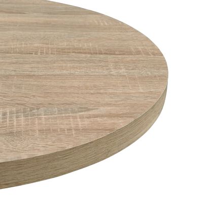vidaXL طاولة بيسترو خشب MDF وفولاذ مستديرة 60×75 سم لون البلوط