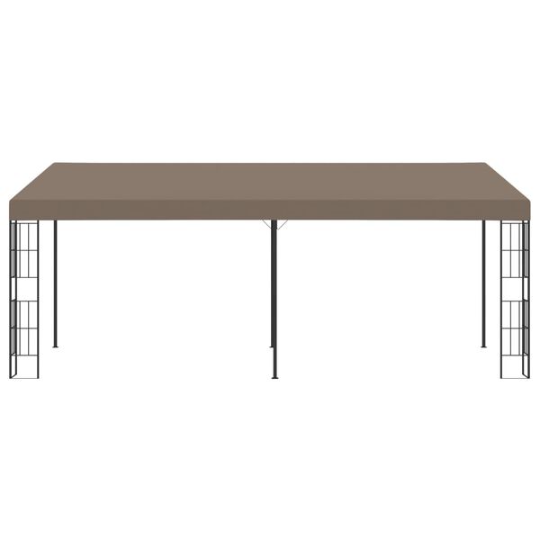 vidaXL كشك حديقة مثبت على جدار 6&times;3 رمادى بنى قماش