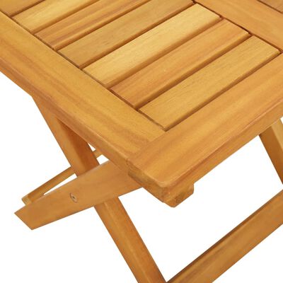 vidaXL كرسي تشمس مع وسادة وطاولة خشب الأكاسيا الصلب