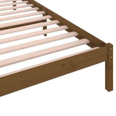 vidaXL إطار سرير خشب صنوبر صلب 90×200 سم بني عسلي