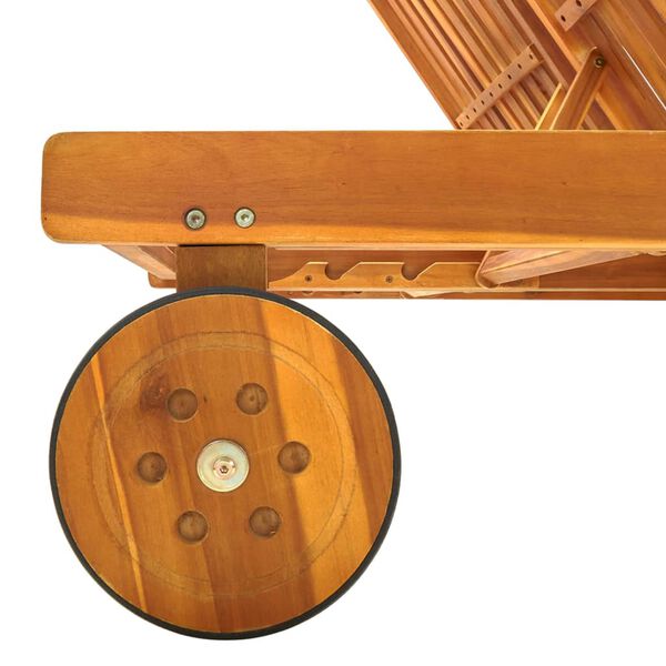 vidaXL كرسي تشمس حديقة لشخصين مع وسائد خشب أكاسيا صلب