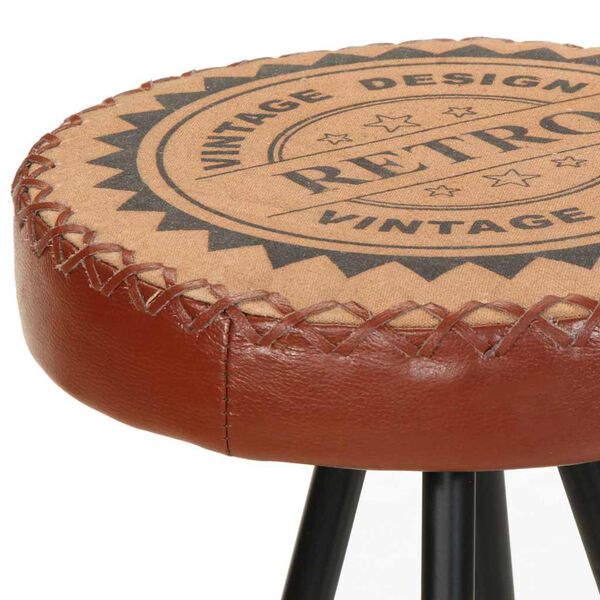 vidaXL كراسي بار 4 ق جلد طبيعي