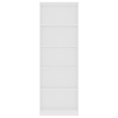 vidaXL خزانة كتب 5 طبقات أبيض 60×24×175 سم خشب مضغوط