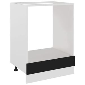 vidaXL خزانة فرن لون أسود 60&times;46&times;81.5 سم خشب صناعي