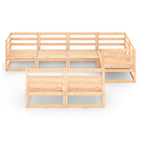 vidaXL عدد 7 قطع طقم جلسة حديقة خشب صنوبر صلب