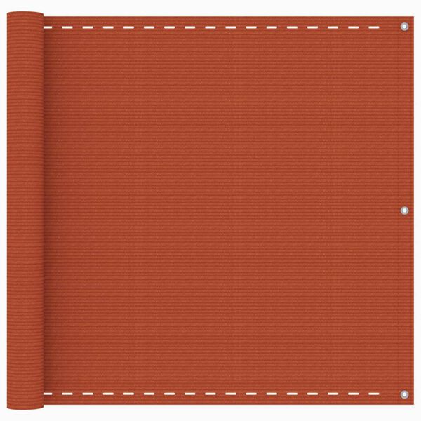 vidaXL ساتر شرفة برتقالي 90&times;500 سم HDPE