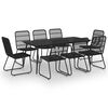 3060248 vidaXL 9 Piece Outdoor Dining Set Poly Rattan and Glass (4x48584+312159) - Untranslated