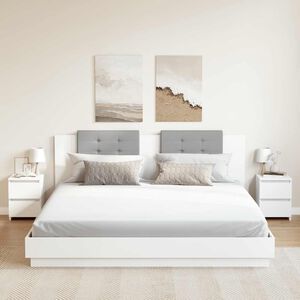 vidaXL خزانات جانب سرير 2 ق لون أبيض 30&times;30&times;40 سم خشب صناعي