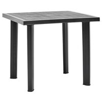 vidaXL طاولة حديقة أنثراسيت 80×75×72 سم بلاستيك