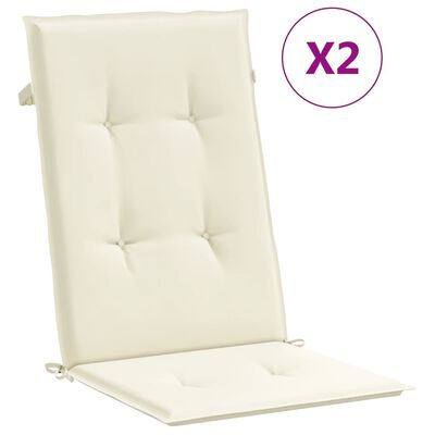 vidaXL وسائد كرسي حديقة 2 ق كريمي 120×50×3 سم