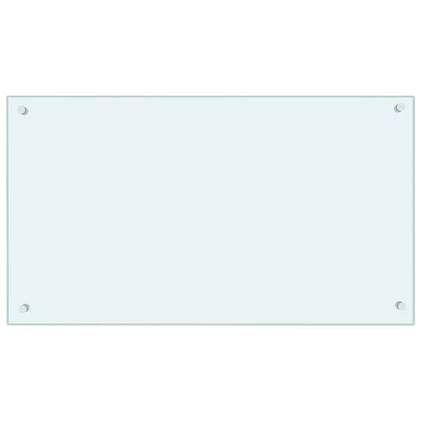 vidaXL لوح باكسبلاش شفاف للمطبخ 90&times;50 سم زجاج مقسى