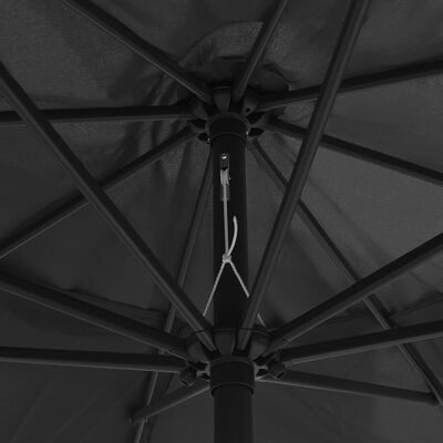 vidaXL مظلة خارجية مع عمود فولاذ 400 سم أنثراسيت