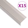 vidaXL Stair Nosings in L-shape 15 pcs Aluminium 100 cm Champagne - Untranslated