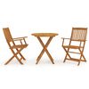 3058255 vidaXL 3 Piece Folding Garden Dining Set Solid Acacia Wood (313596+313601) - Untranslated
