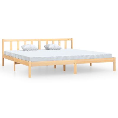 vidaXL إطار سرير خشب صنوبر صلب 180×200 سم سوبر كينج
