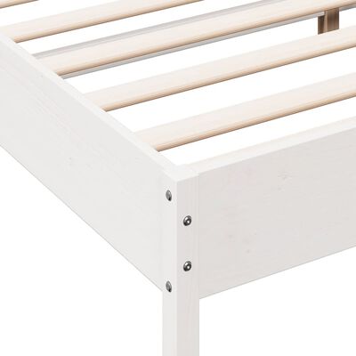 vidaXL إطار سرير لون أبيض 200x140 سم خشب صلب صنوبر