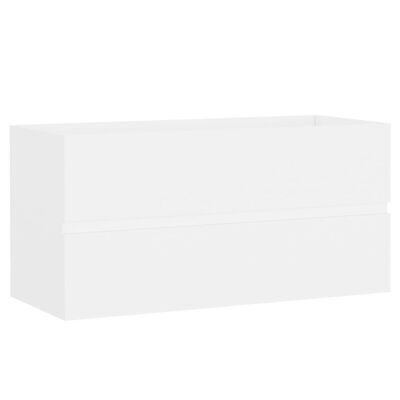 vidaXL خزانة حوض أبيض 90×38.5×45 سم خشب حبيبي