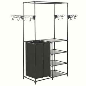 حامل ملابس فولاذ وقماش غير منسوج 158x44x87 سم أسود vidaXL