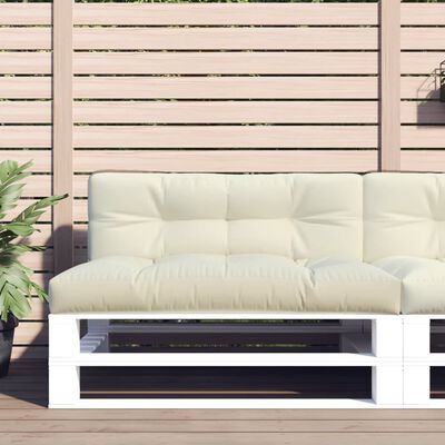 vidaXL وسادة أريكة طبليات كريمي 120×40×10 سم